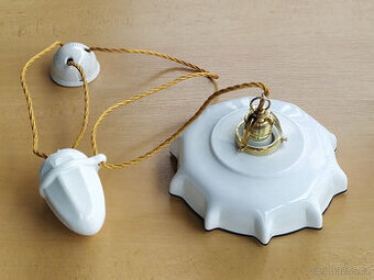 Starý stahovací lustr / stahovačka - zelená linka