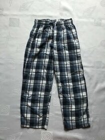 Kalhoty pyžamové kostkované modrobílé, zn. H&M = 50 Kč