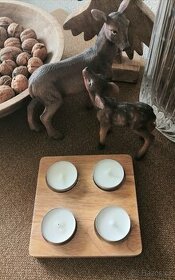 Dřevěný svícen v minimalistickém stylu na čajové svíčky