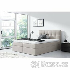 Nová postel 180x200 cm s uloženými prostory v látce - 1