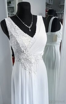 NOVÉ jednoduché svatební šaty BOHO-STYL ANTIKA