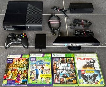 Xbox 360 (500 GB) + Kinect, ovladač, hry