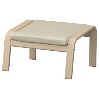 POÄNG podnožka IKEA bíl. moř. dub. dýha/Glose krémová