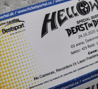 HELLOWEEN 24.10.2025 Praha O2 arena - prodám 2 lístky.