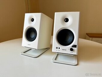 Edifier MR4 monitor speakers (white) with Kanto S4 stands