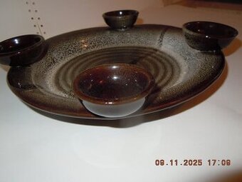 Keramický talíř na 4 svíčky