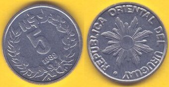 Mince Uruguay 5 pesos 1989