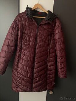 DÁMSKÝ 3/4 ZIMNÍ PROŠÍVANÝ VÍNOVÝ KABÁT,vel:L