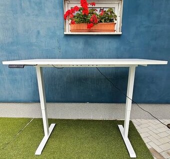 Elektrický stůl pro stání PREMIUM bílý 160 x 80 cm