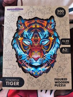 Mocný tygr - Dřevěné puzzle Woodlika
