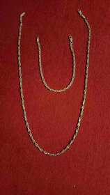 Stříbrná  sada řetízek+náramek