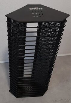 Stojan na 24 ks CD nebo DVD zn. Digit černý, kovový, rohový