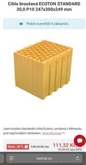 Cihla broušená ECOTON 30,0 P10 - celá paleta