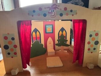 Dřevěné loutkové divadlo Mašek včetně loutek