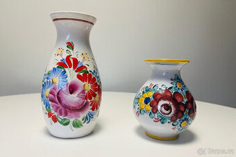 Ručně malováná váza - 2 ks - slovácká, tupeská keramika