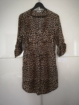 Tygrovaná delší halenka tunika vel L
