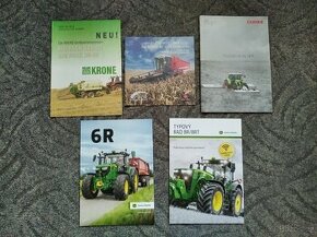 Prospekty zemědělských strojů a traktorů