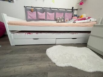 Dětská postel 90x200 včetně přistýlky a úložných zásuvek