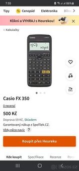 Vědecká kalkulačka  Casio fx-350 CEX