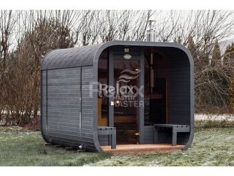 Zahradní finská sauna CUBE sauna 3M s terasou