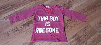 Pruhované tričko dl. rukáv červené vel. 86