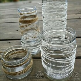 Svícny / sklenice s provázkem