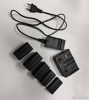 Sada NP-F akumulátorů a nabíječek (5x baterie + 2x nabíječka