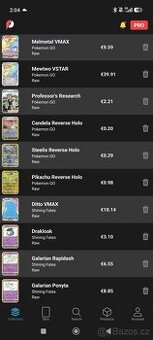 Sháním tyto Pokémon TCG karty.