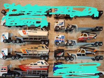 Matchbox Convoy s lodí, helikoptéra