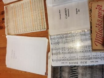 Sbírka not, texty, notové záznamy
