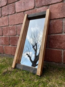 Zrcadlo v dřevěném rámu 40x80 cm - dvoubarevný vosk