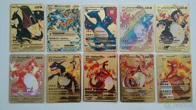 Pokémon karty zlaté kovové Charizard NOVÉ - 1