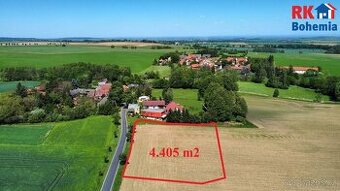 Prodej pozemku 4.405 m2 pro výstavbu rodinných domů v Horníc