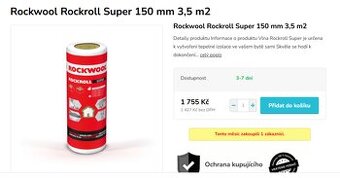 Izolace Rockwool Rockroll Super 150mm