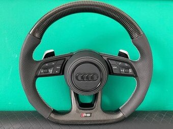 AUDI VOLANT KARBON - PERFOROVANA KOŽA - BIELE ŠITIE