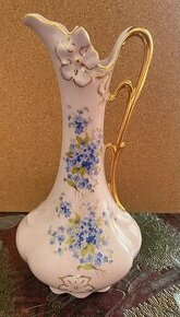 Prodám vázu - růžový porcelán, zlaceno