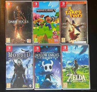 HRY NA NINTENDO SWITCH - Zelda, Minecraft, Dark Souls