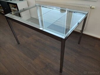 Jídelní stůl, skleněný, rozkládací, IKEA GLIVARP