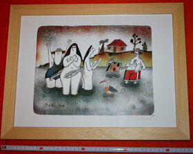Adolf BORN, barevná serigrafie, signováno obyč. tužkou, rám