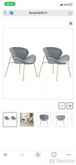 Šedé židle se zlatými nožičkami