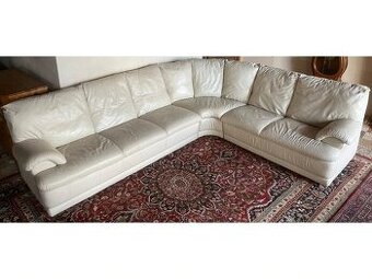 Moderní rohová kožená sedací souprava, 2663