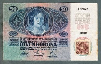 Staré bankovky 50 korun 1914 KOLEK VZÁCNÁ