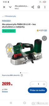 Parkside aku pásová pila nová.