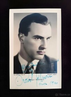 Raoul Schránil – autogram s dedikací, krásný stav