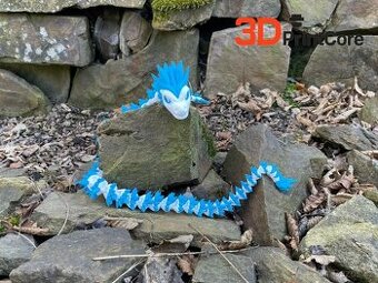 Flexi Big Crystal Dragon – pohyblivý model modrí