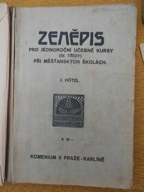Učebnice zeměpisu od J. Hotzla z roku 1922 - 1