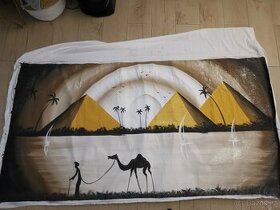 Ručně malované plátno/obraz, Egypt, velbloud,