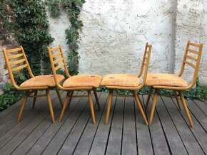Retro židle TON (ohýbané, bukové dřevo) - 4 kusy