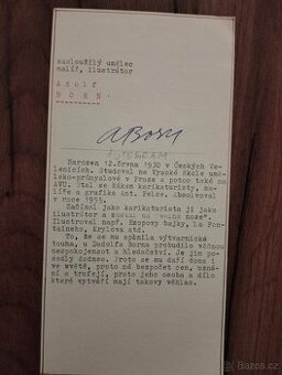Adolf Born - autogram / podpis