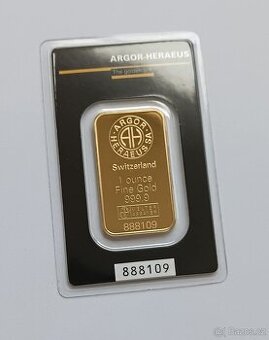 Zlatý Slitek 1oz Argor Heraeus 31,1g Ryzí Zlato - 1